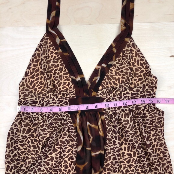 Vintage 1990s Animal Print Maxi Halter Dress - Picture 9 of 10